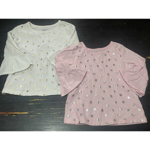 Garanimals Girls 4t Bell Sleeve Blouses pink and white
